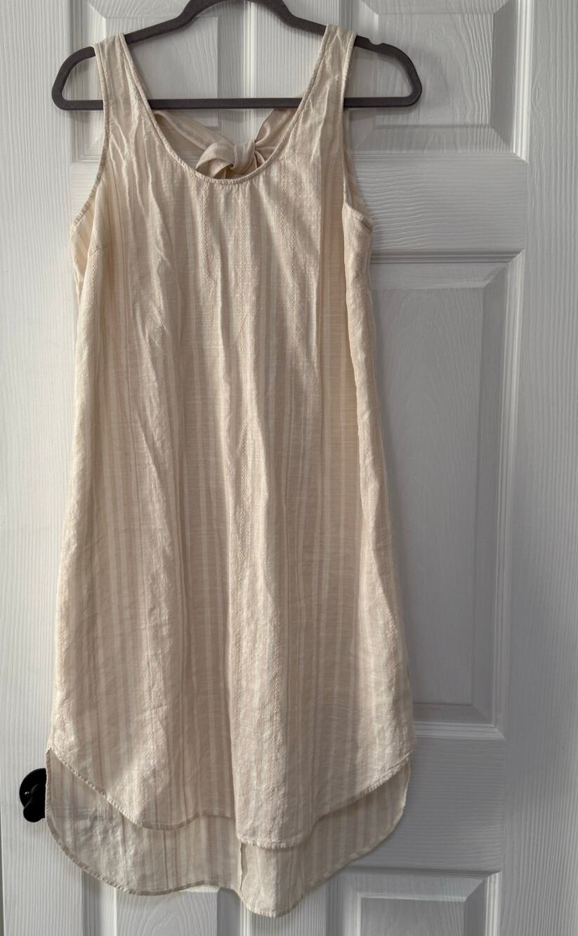 Cloth & Stone Anthropologie Women's Peach Cream Striped Dress Size Large